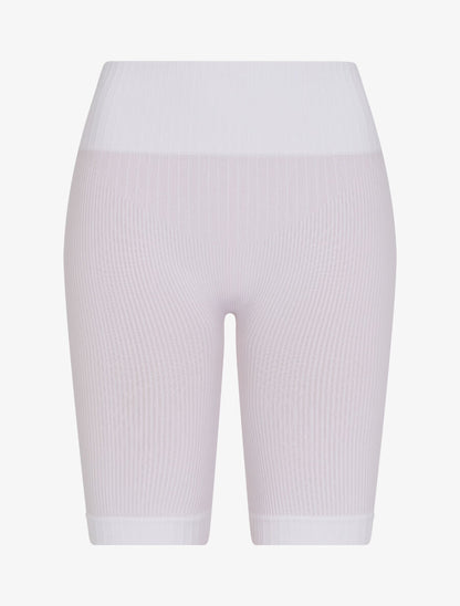 Cycliste côtelé à taille haute - Blanc - 4