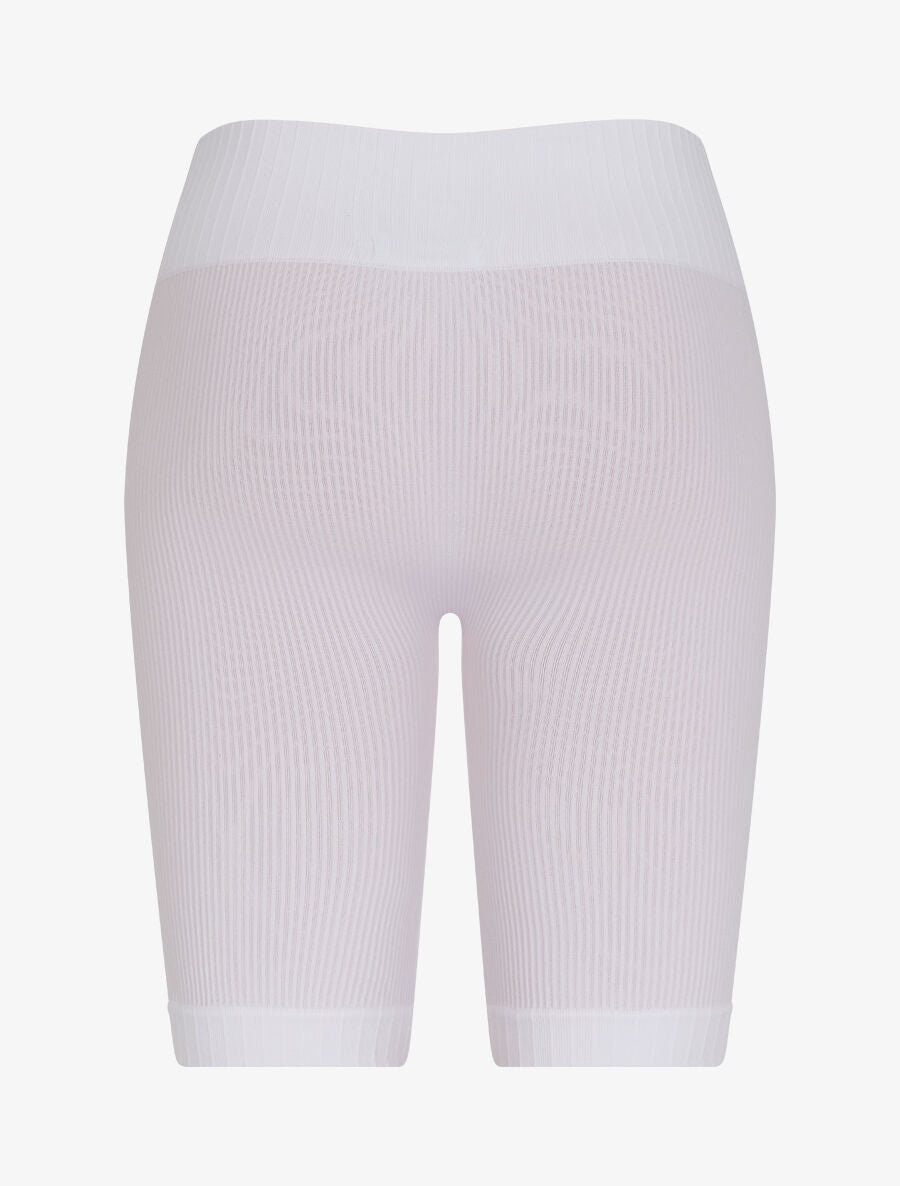 Cycliste côtelé à taille haute - Blanc - 2