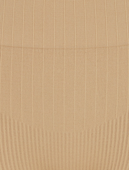 Cycliste côtelé à taille haute - Beige - 3