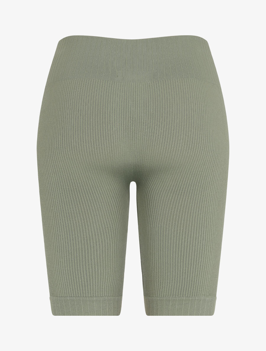 Cycliste côtelé à taille haute - Kaki - 2