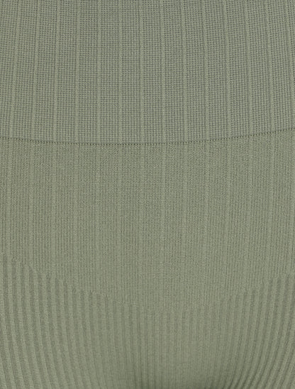 Cycliste côtelé à taille haute - Kaki - 3