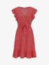 Robe mi-longue à imprimé fleuri - Rouge - 1