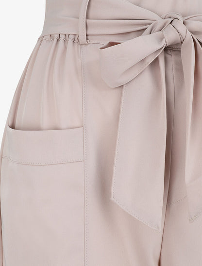 Pantalon élastiqué fluide - Beige - 3