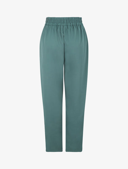 Pantalon élastiqué fluide - Vert - 2