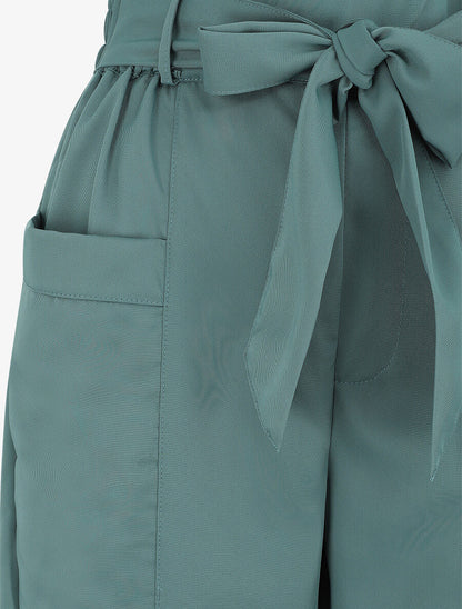 Pantalon élastiqué fluide - Vert - 3