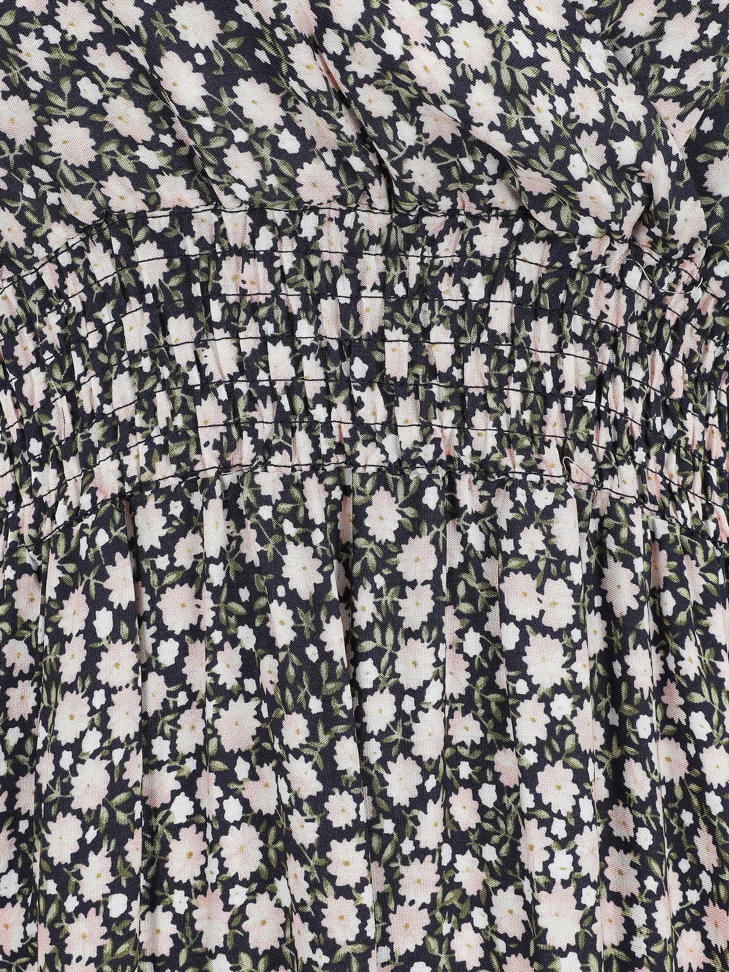 Robe longue à imprimé fleuri - Noir - 3