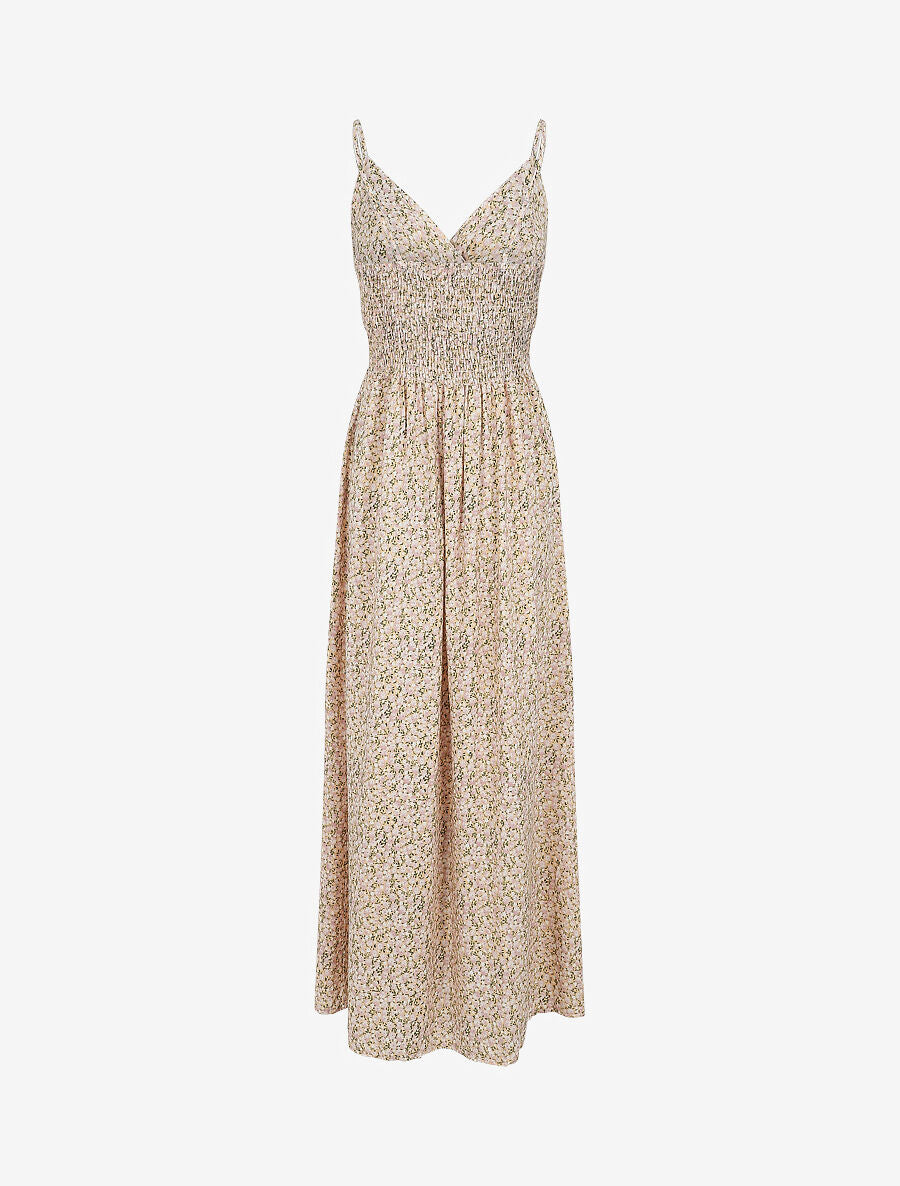 Robe longue à imprimé fleuri - Rose - 2