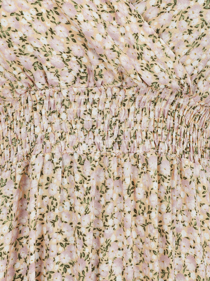 Robe longue à imprimé fleuri - Rose - 3