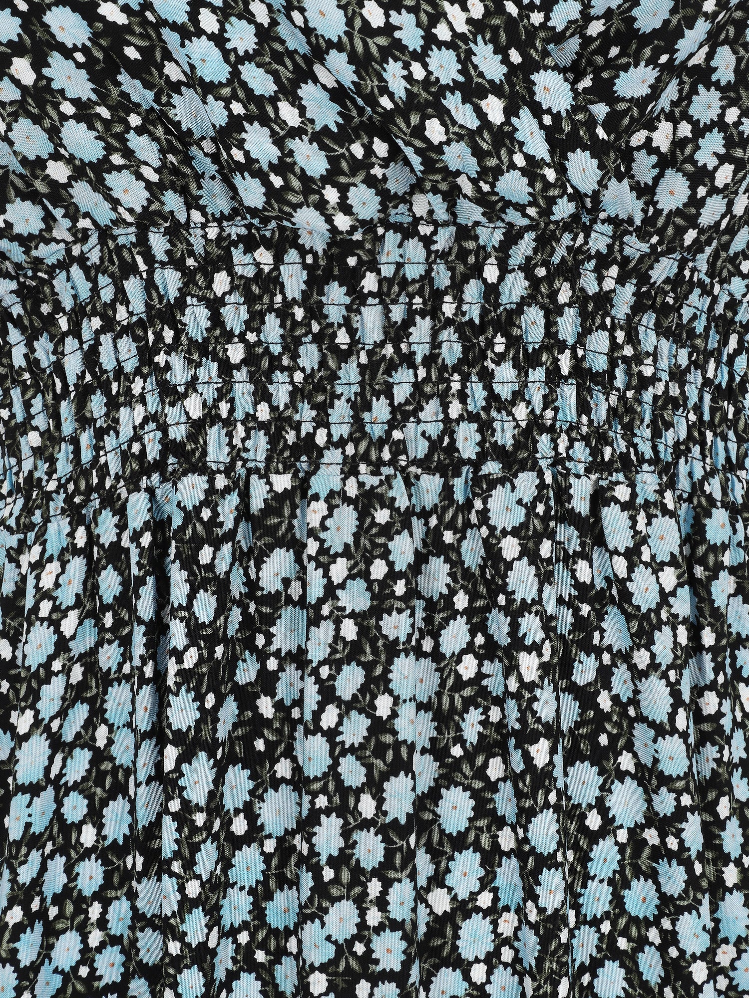 Robe longue à imprimé fleuri - Marine - 3