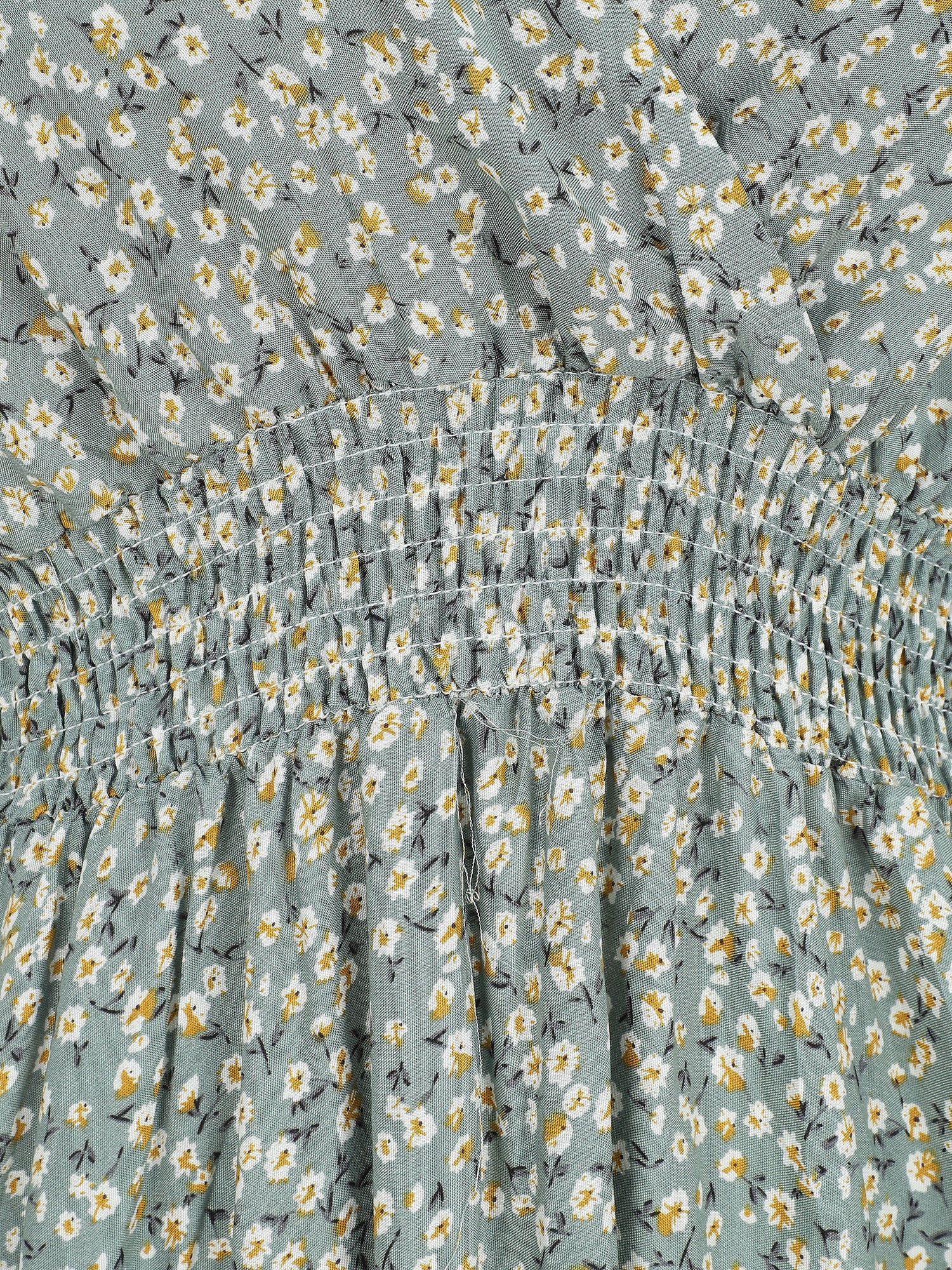 Robe longue à imprimé fleuri à fines bretelles - Vert d&