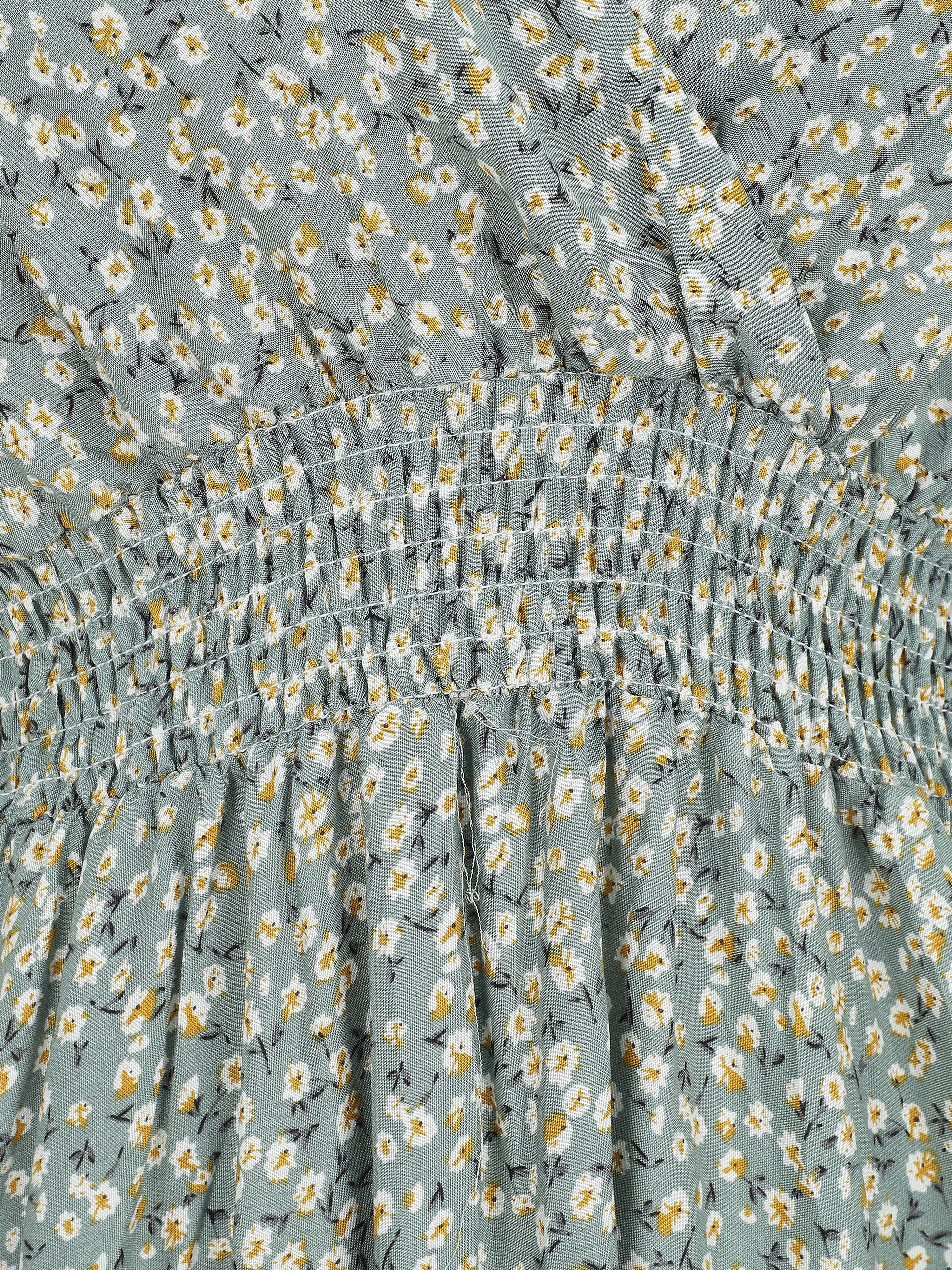 Robe longue à imprimé fleuri à fines bretelles - Vert d&
