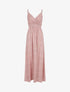 Robe longue à imprimé fleuri à fines bretelles - Rose - 1