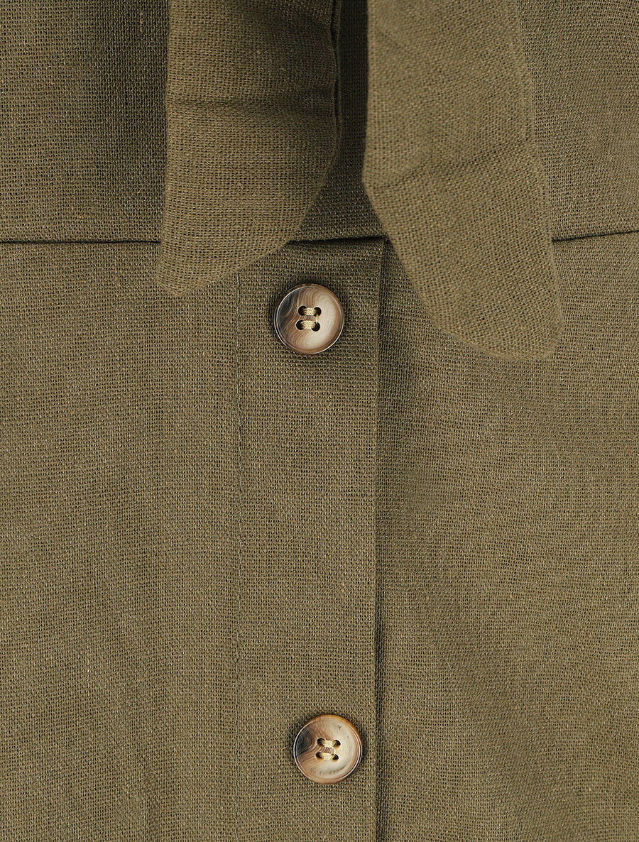 Robe à bretelles et noeud - Kaki - 3