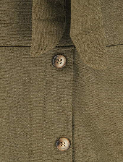 Robe à bretelles et noeud - Kaki - 3
