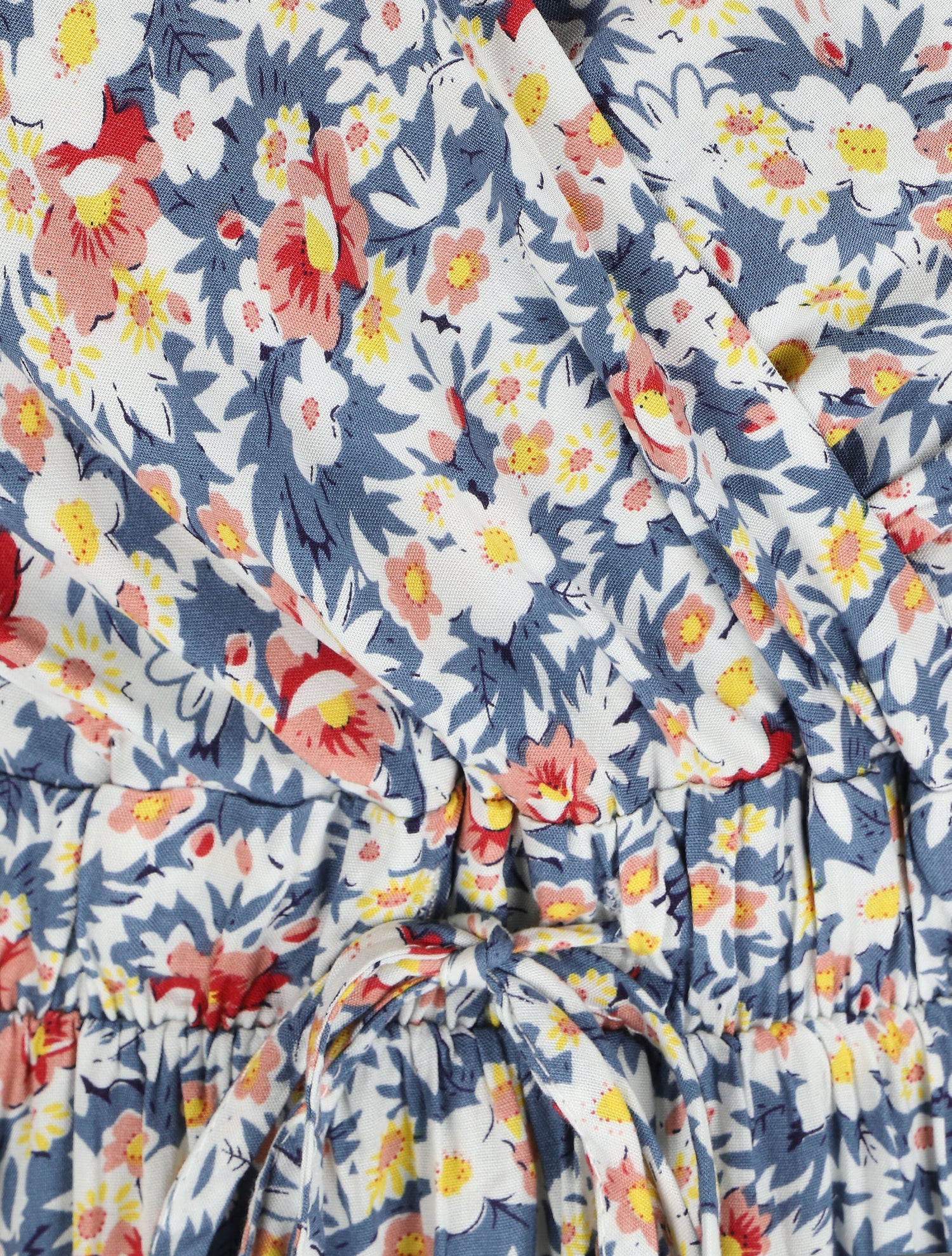 Robe longue imprimé fleurs des champs - Bleu - 3