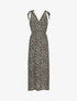 Robe bretelles à noeud imprimé marguerites - Noir - 4