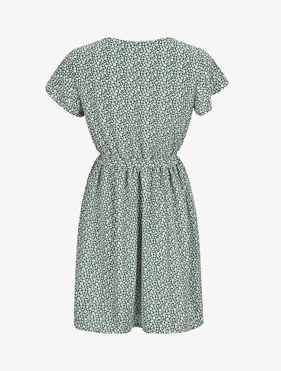 Robe mi-longue à imprimé fleuri - Vert - 2