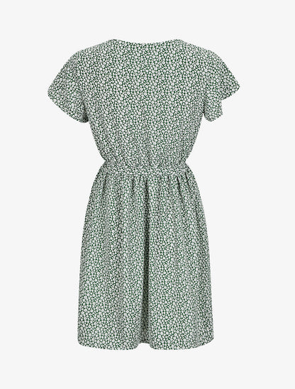 Robe mi-longue à imprimé fleuri - Vert - 2