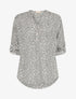 Blouse à manches longues retroussables - Blanc - 1