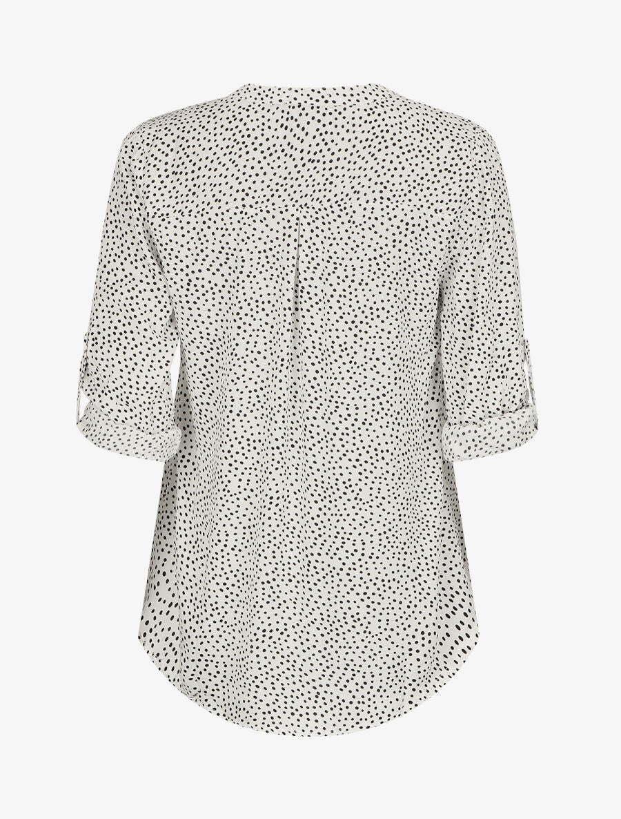 Blouse à imprimé à pois - Blanc - 2