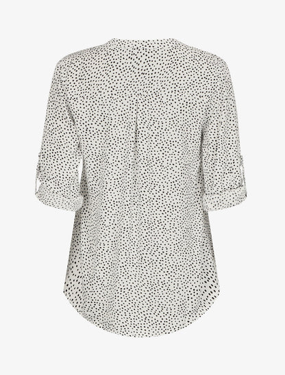 Blouse à imprimé à pois - Blanc - 2