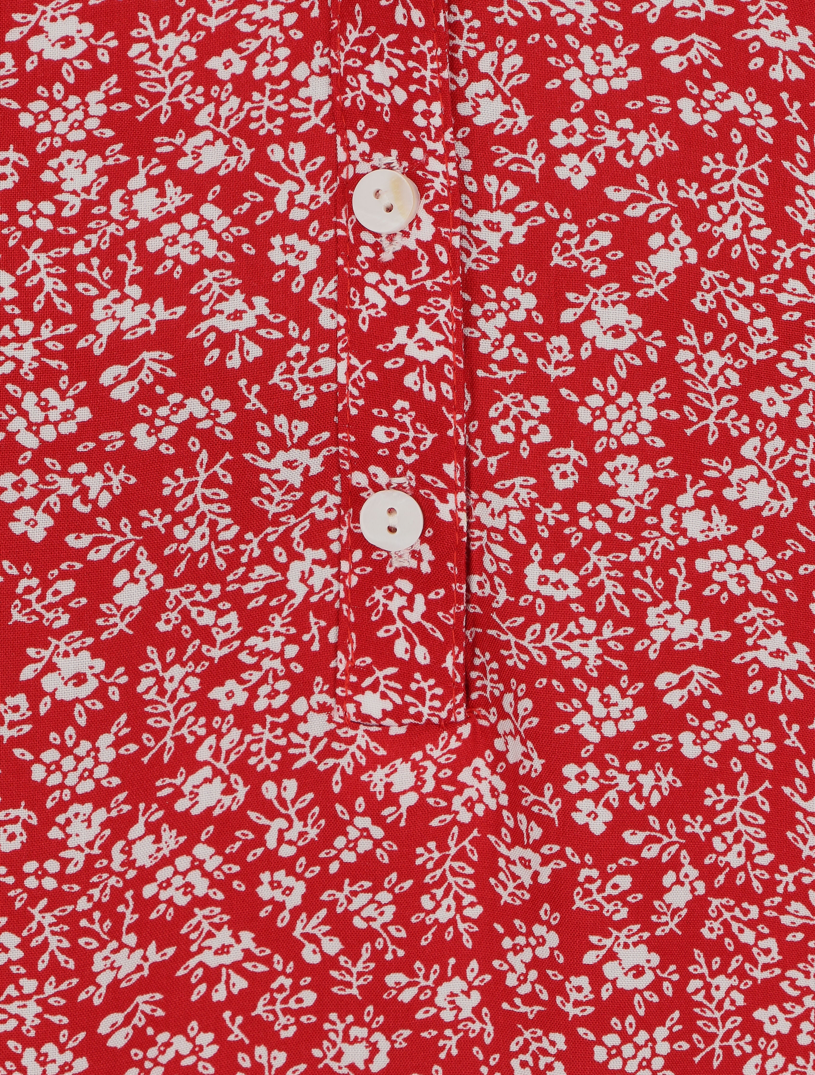 Blouse à imprimé à fleuri - Rouge - 3