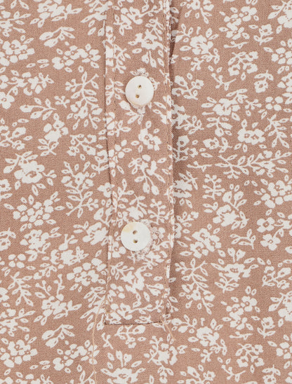 Blouse à imprimé à fleuri - Beige - 3