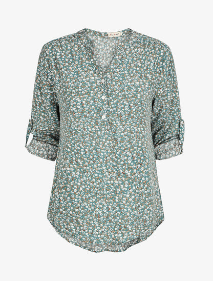 Blouse à imprimé petites fleurs - Vert - 1