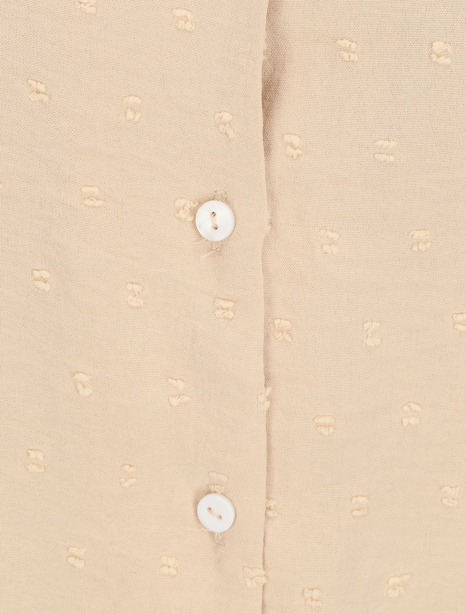Blouse unie à manches volantées - Beige - 3