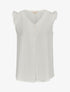 Blouse unie à manches volantées - Blanc - 4