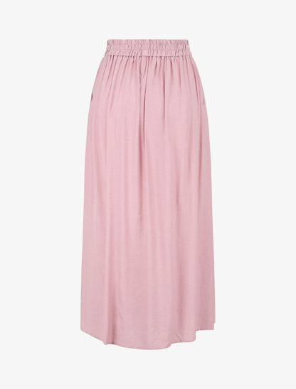Jupe longue unie boutonnée - Rose - 2