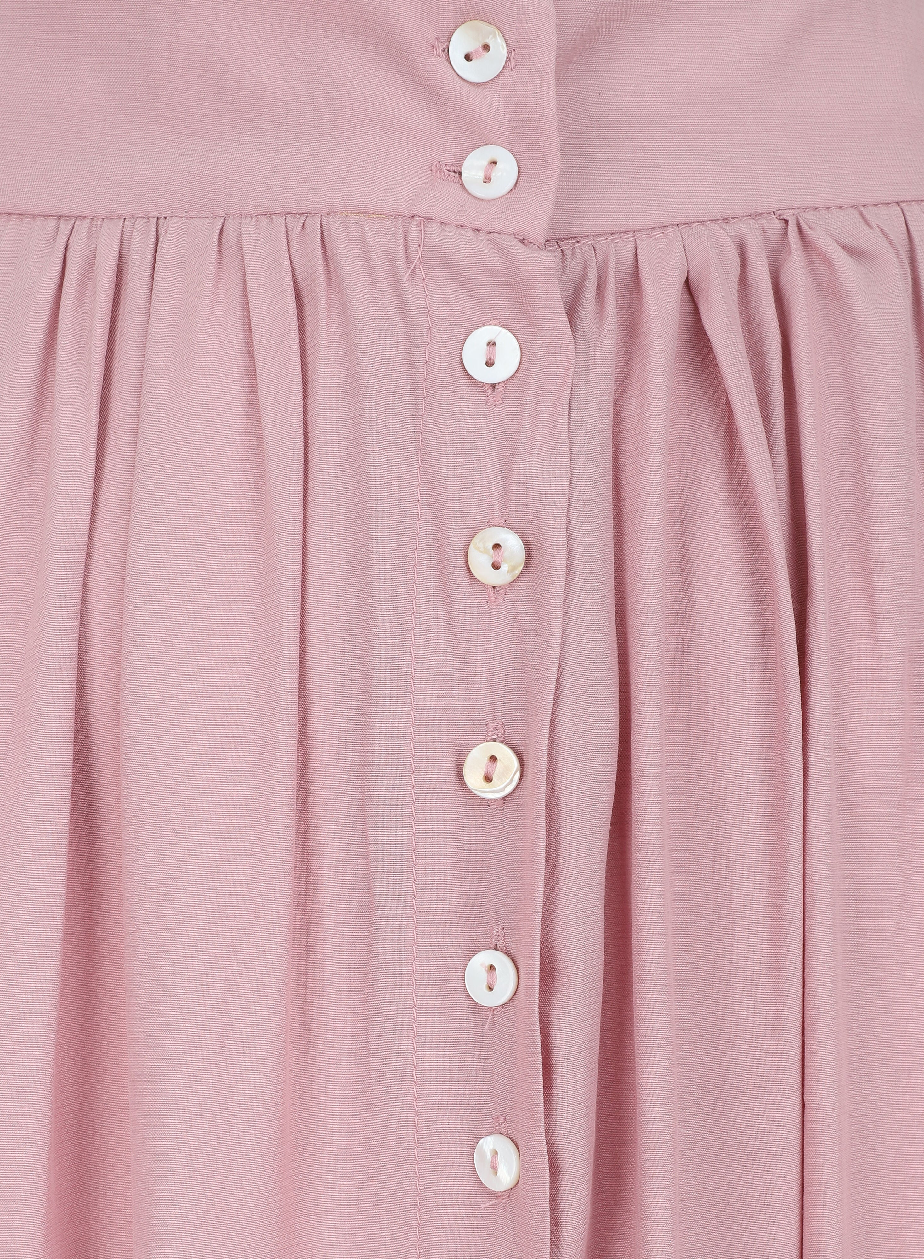 Jupe longue unie boutonnée - Rose - 3