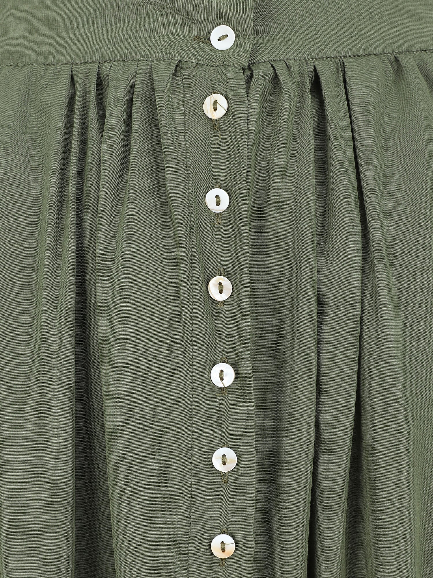 Jupe longue unie boutonnée - Kaki - 3