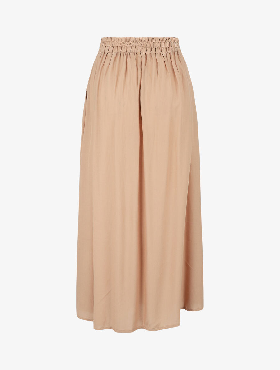 Jupe longue unie boutonnée - Beige - 2