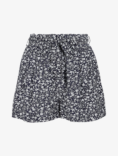 Short à imprimé fleuri - Marine - 1