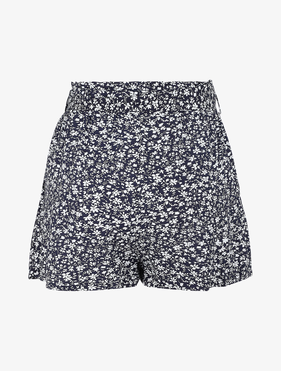 Short à imprimé fleuri - Marine - 2