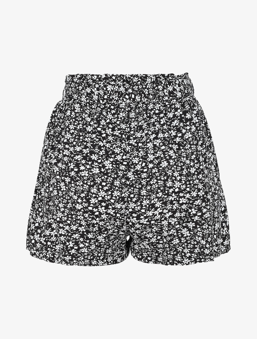 Short à imprimé fleuri - Noir - 2