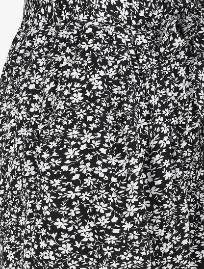 Short à imprimé fleuri - Noir - 3