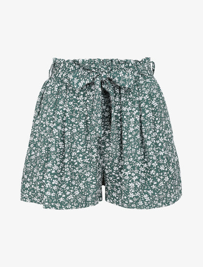 Short à imprimé fleuri - Vert - 1