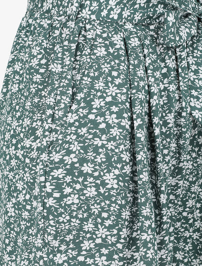 Short à imprimé fleuri - Vert - 3