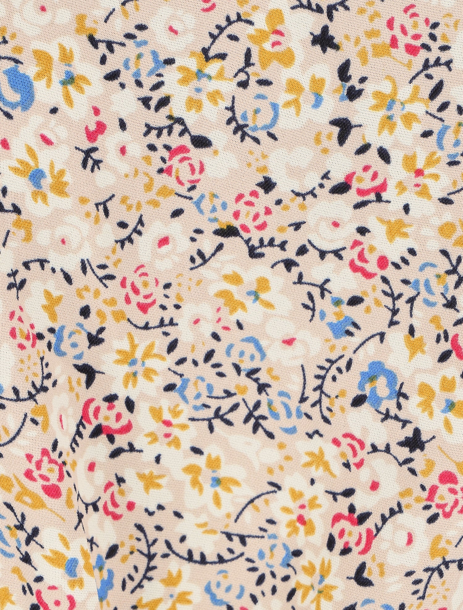 Combishort à imprimé fleuri et liens à nouer au dos - Beige - 3