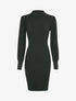 Robe pull à manches bouffantes en maille tressée - Noir - 1