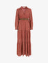 Robe longue en voile léopard irisé - Rouille - 4