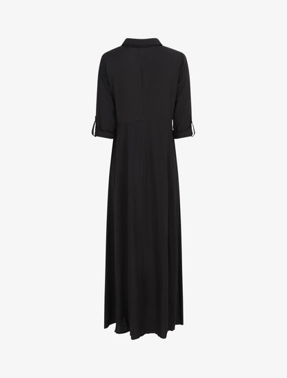 Robe chemise longue unie - Noir - 2