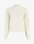 Pull en laine mélangée à motif lignes entrelacées - Blanc - 1