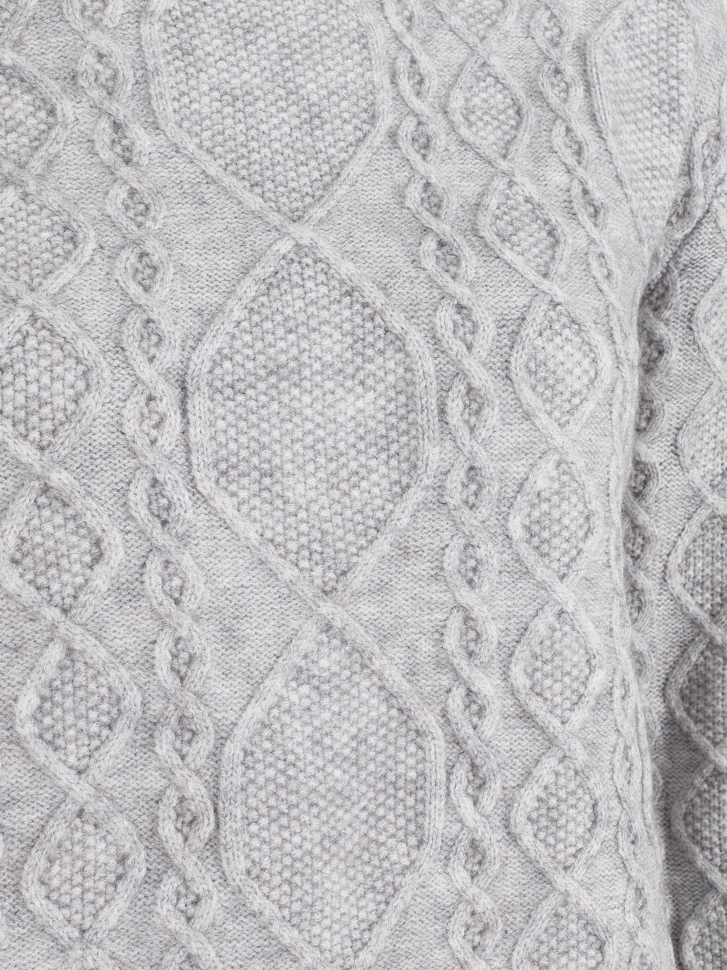 Pull en laine mélangée à motif lignes entrelacées - Gris - 3