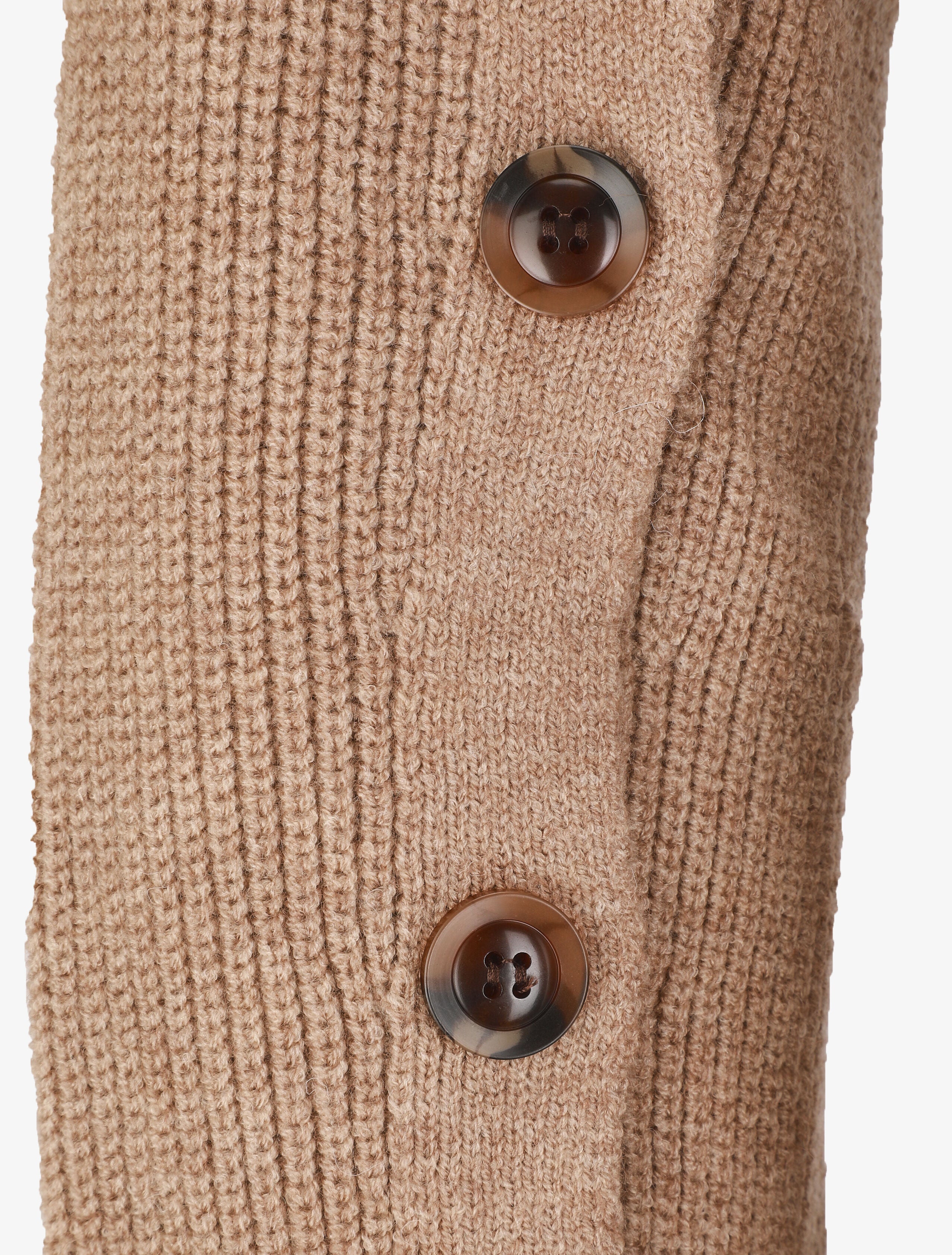 Robe pull à manches boutonnées - Camel - 4