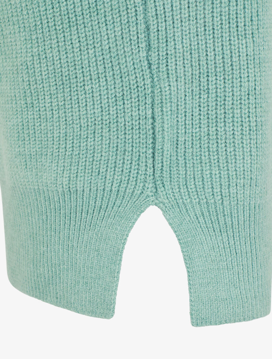 Robe pull à manches boutonnées - Turquoise - 5