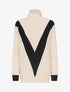 Pull col roulé à motif V - Noir/blanc - 1