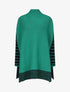 Pull carré oversize à bords rayés - Vert - 1